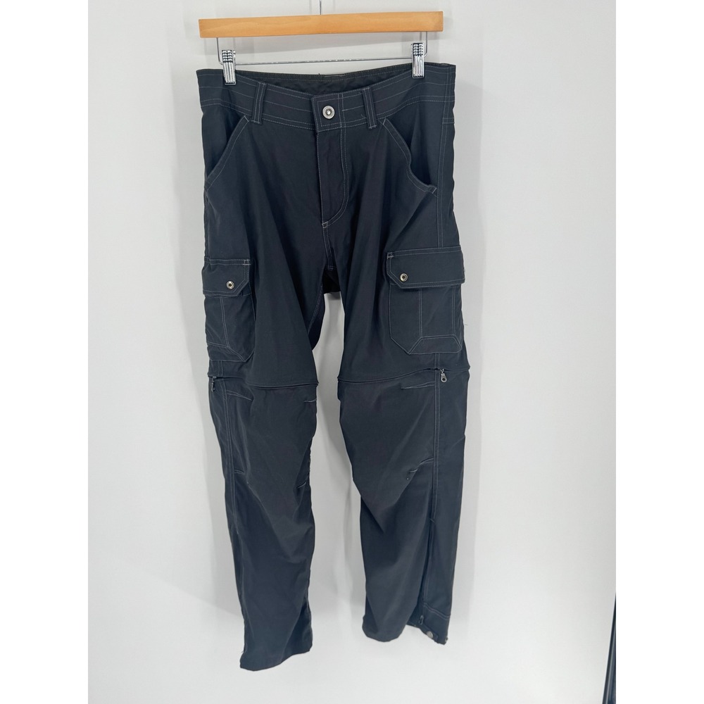 KÜHL Renegade Cargo Convertible Men 32x30 Gray Good Used Zip Off Hiking Pants